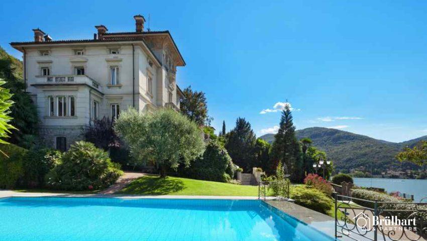 Il mercato delle ville di lusso in Ticino nel 2023 ha visto il 9.1% degli annunci immobiliari dedicati a ville, con un prezzo medio richiesto di 3'260'000 CHF e una dimensione media di 400 m².